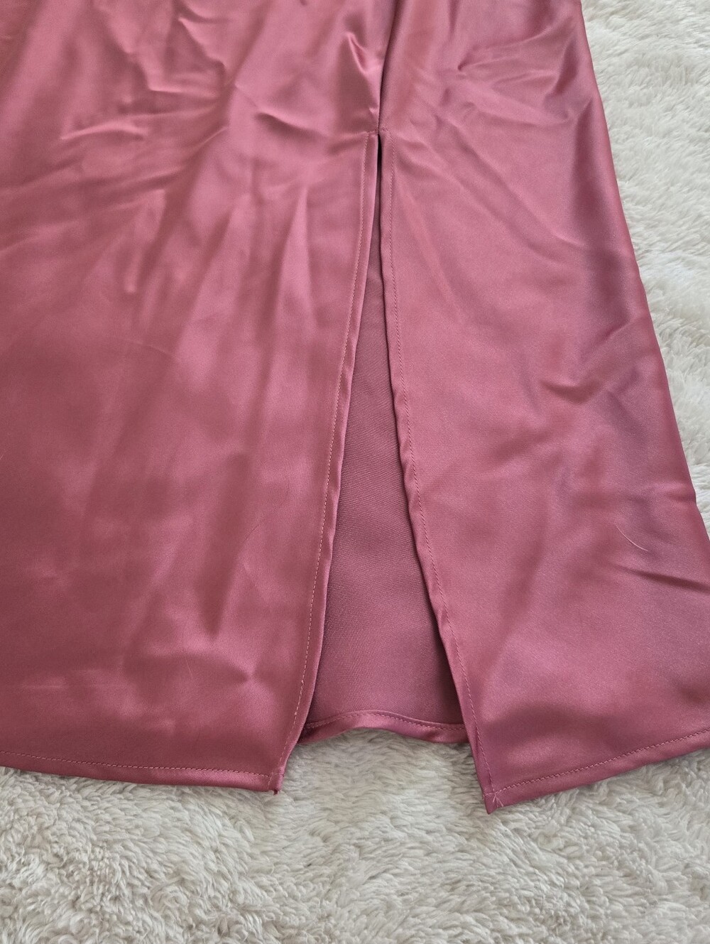Renee C. One-Shoulder Midi Dress in Dusty Rose - Picture 2 of 7
